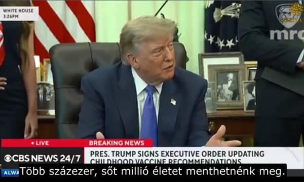 Trump: Elképesztő a mainstream média hozzáállása a gyermekkori oltásokkal kapcsolatos kérdésekhez
